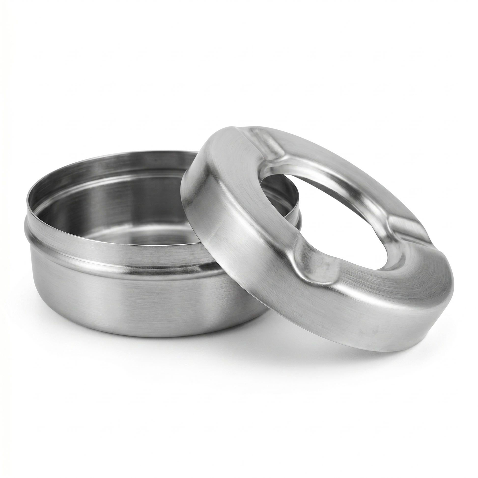 stainless steel ashtray removable lid cigarette holder