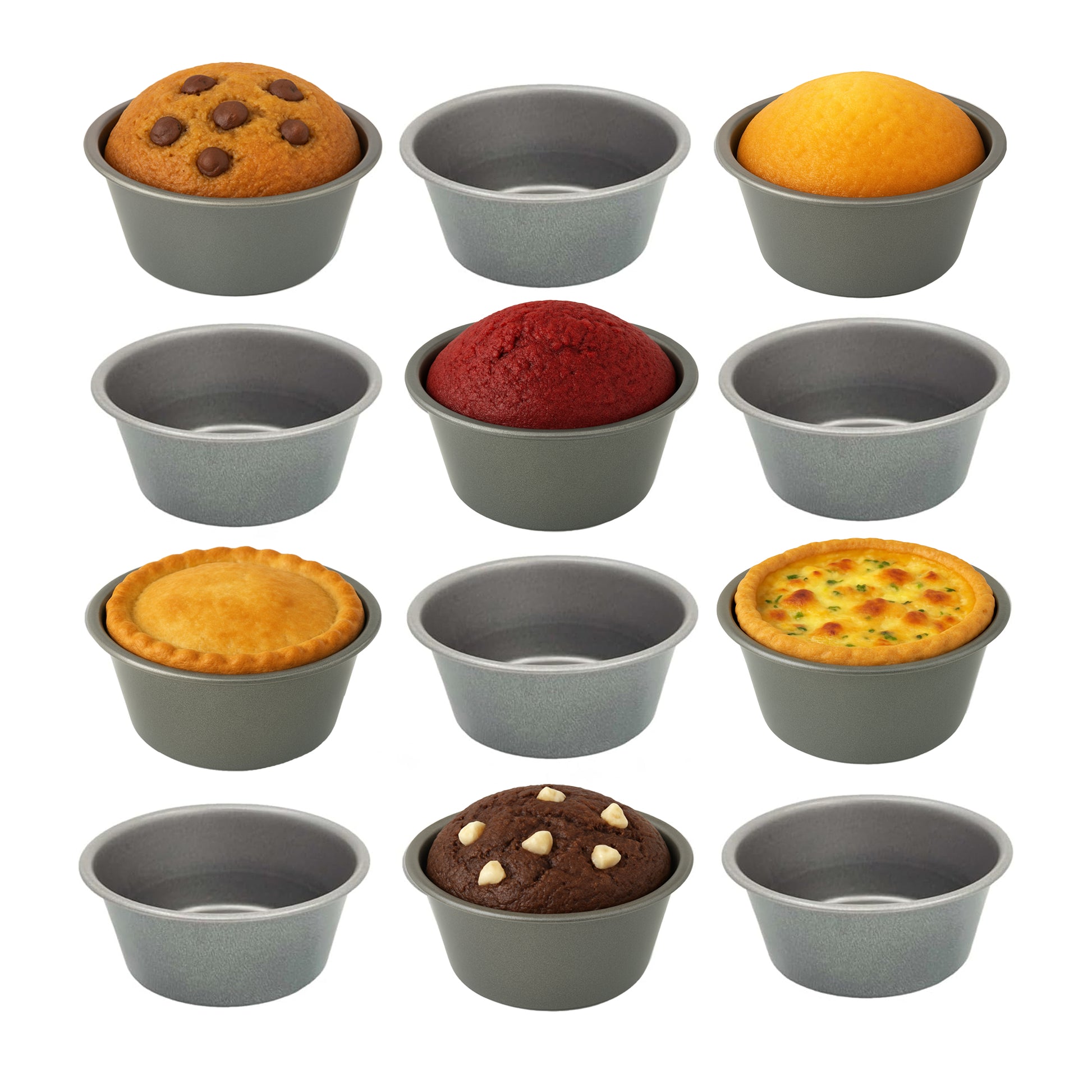 Non-Stick Mini Pie Cups, 3 inches (12 piece) - Premium Kitchen from Chabrias Ltd - Just £15.99! Shop now at Chabrias Ltd