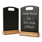 2 pack A5 chalkboard table signs with wooden stands for cafes and restaurants