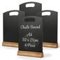 4 pack A4 chalkboard table signs with wooden stands for restaurants and cafes