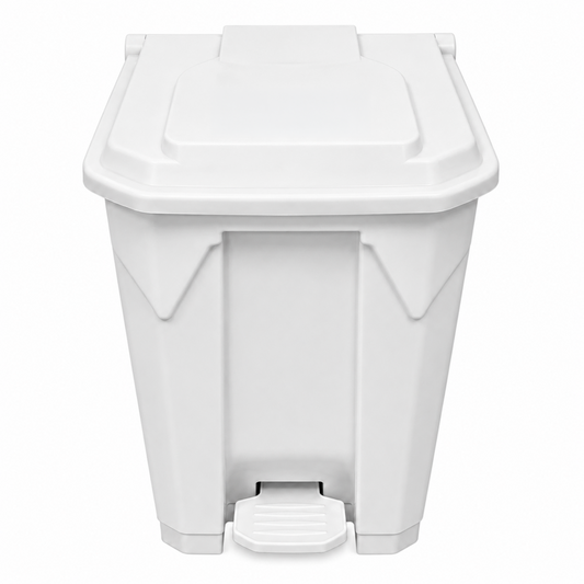50L white step-on pedal clinical waste bin for hospitals and healthcare facilities