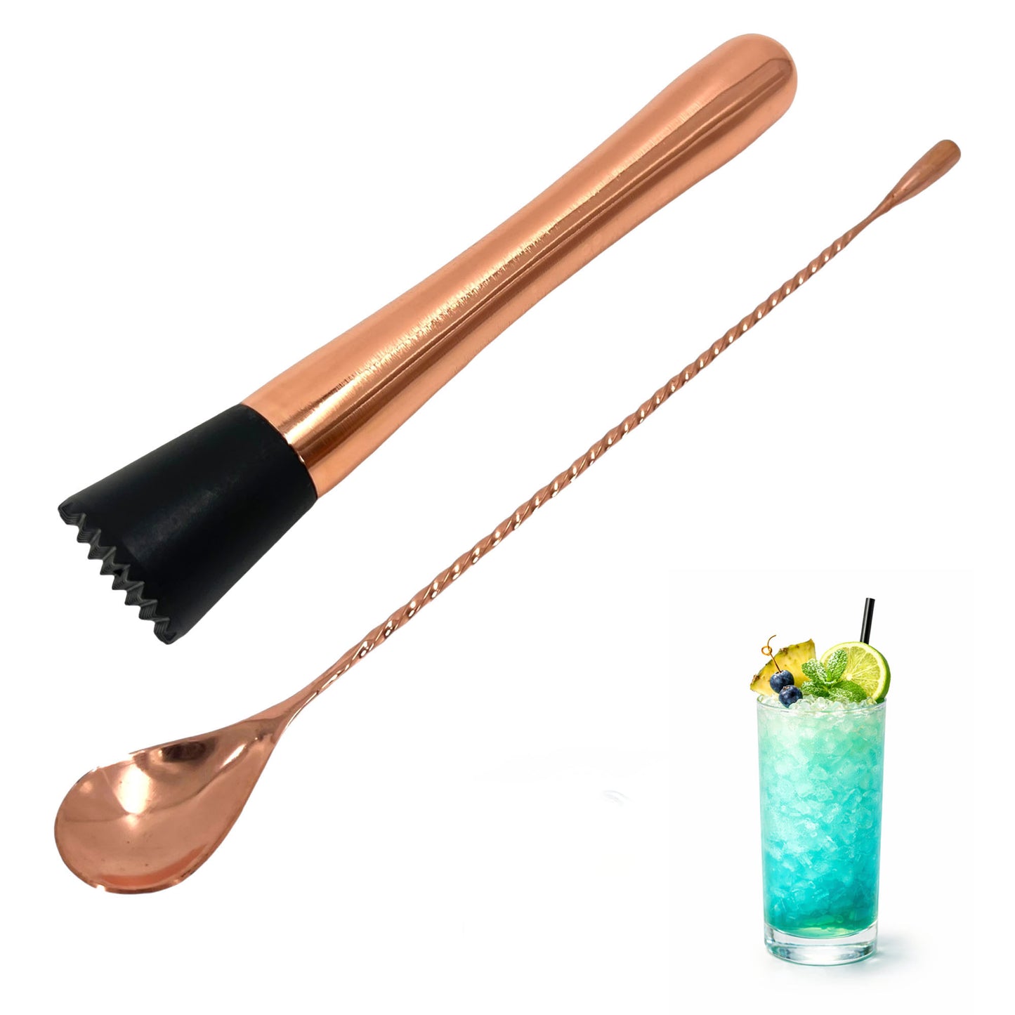 Cocktail Accessories Bar Muddler, Spoon, Stainless Steel Finish, Cocktail Accessories & Tools