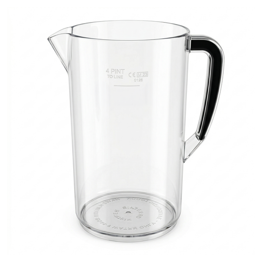4 Pint Plastic Jug 2.2L CE Marked – Clear Polycarbonate Drink Pitcher, Shatter Resistant, UK Made