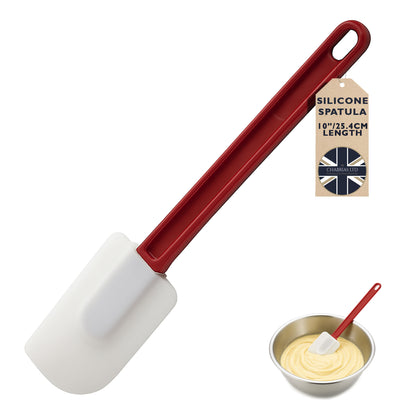 10-inch silicone spatula with long red handle