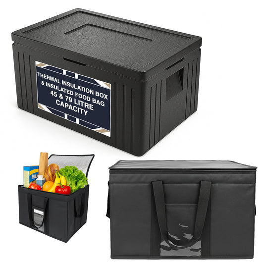 Insulated Thermal Box 45L EPP  & 79L Thermal Food Delivery Bag - 40°C to 120°C - Premium Food Storage Boxes from Chabrias Ltd - Just £41.99! Shop now at Chabrias Ltd