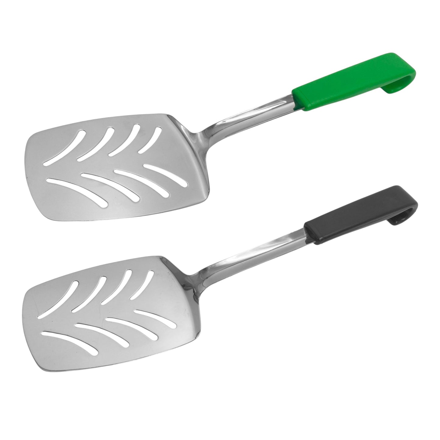 Le Buffet Slotted Turner Set – Stainless Steel with Heat-Resistant Handle (Green & Black) - Premium Kitchen from Chabrias Ltd - Just £15.99! Shop now at Chabrias Ltd