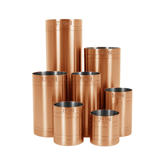 Stainless Steel Copper Plated 7 Piece Set Thimble Measure Government Stamped - Premium Kitchen from Chabrias Ltd - Just £29.99! Shop now at Chabrias Ltd