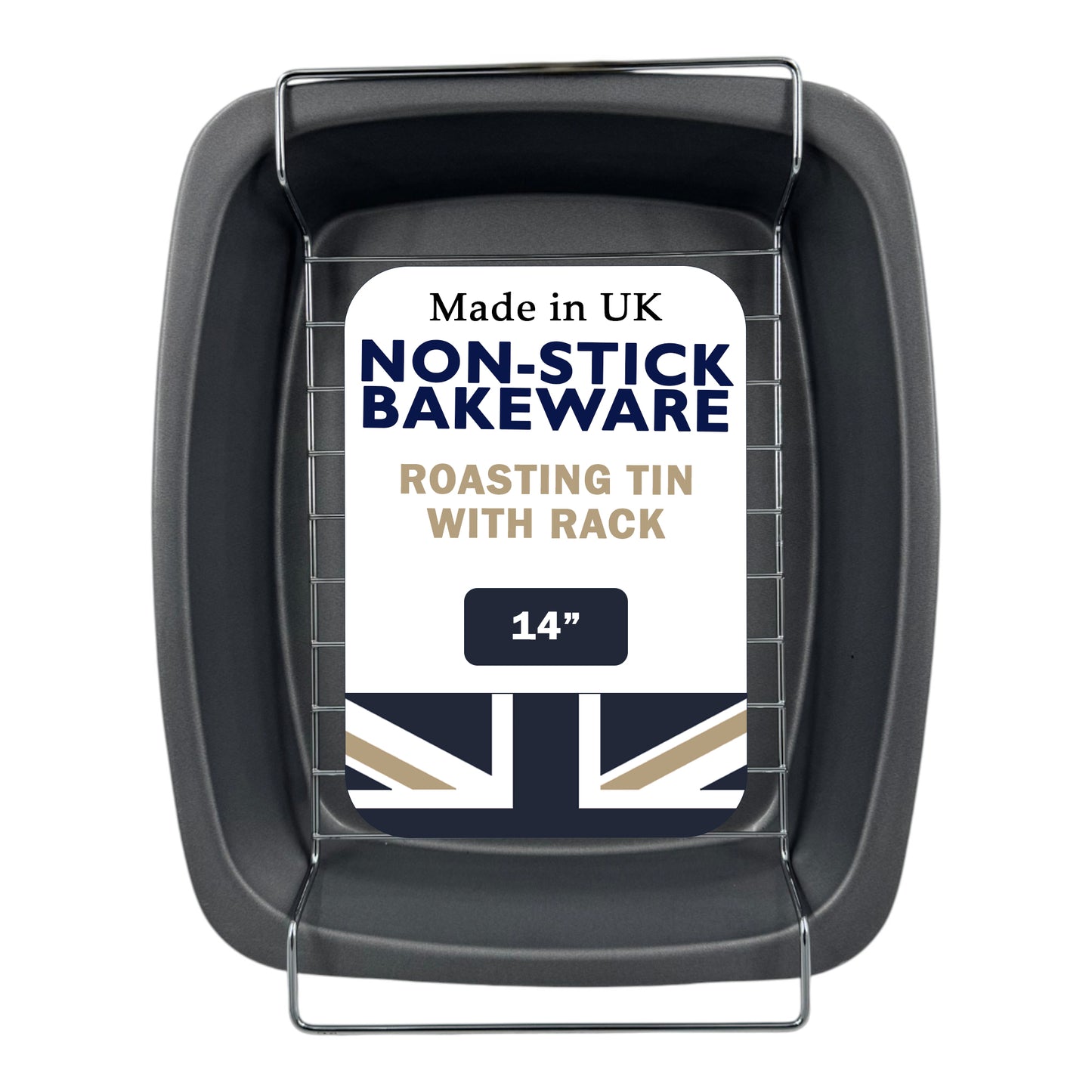 Non-Stick Roasting Pan & Rack 37cm - Premium Kitchen from Samuel Groves - Just £10.44! Shop now at Chabrias Ltd