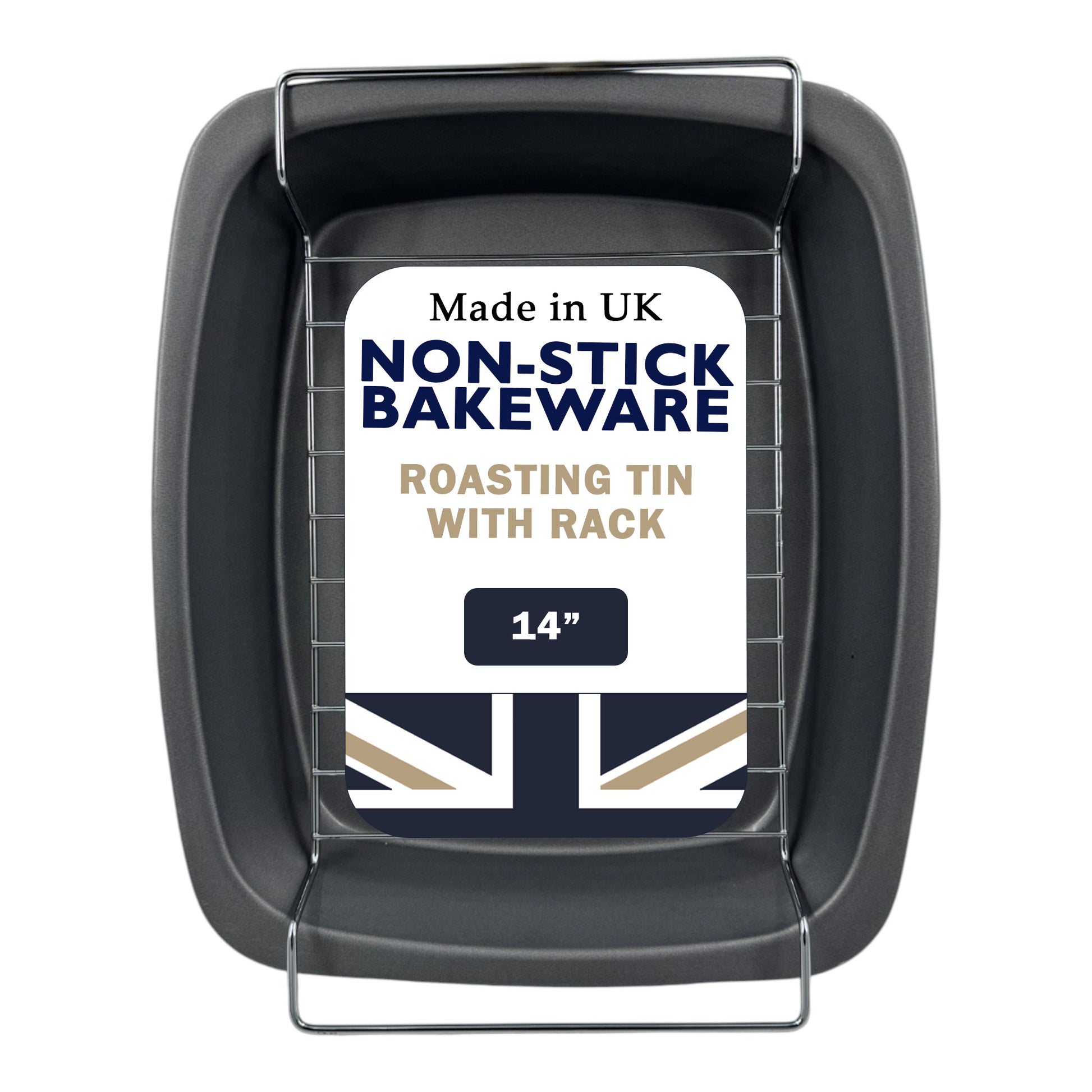 Non-Stick Roasting Pan & Rack 37cm - Premium Kitchen from Samuel Groves - Just £10.44! Shop now at Chabrias Ltd