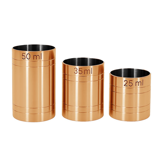 Stainless Steel Copper Plated 3 Piece Thimble Measure Government Stamped - Premium Kitchen from Chabrias Ltd - Just £10.99! Shop now at Chabrias Ltd