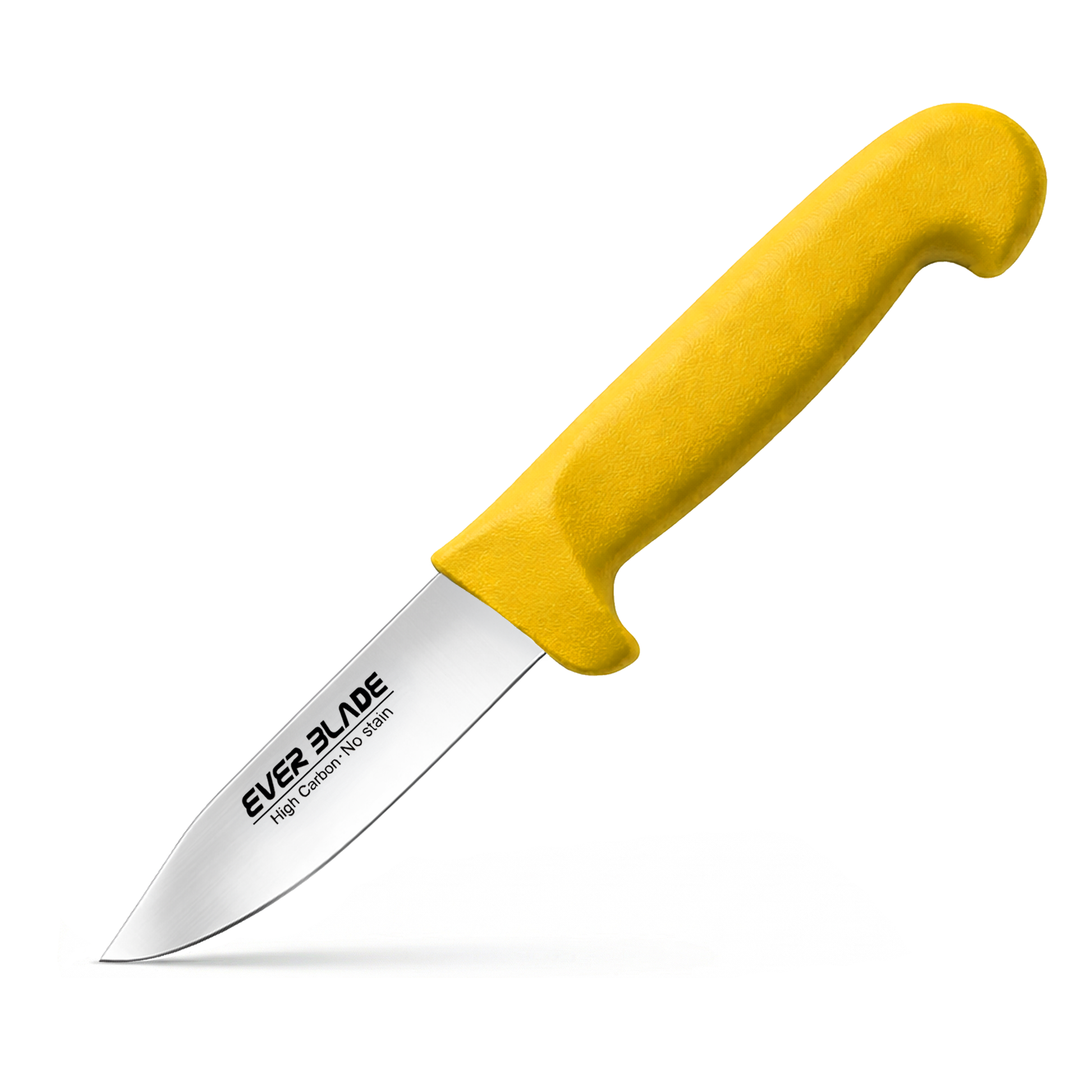 Knife with yellow handle and 'EVER BLADE' branding on a white background with Colour Coded Yellow 
