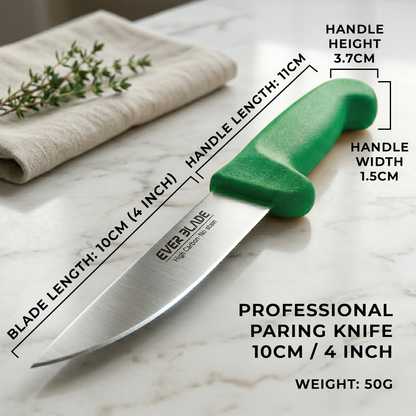 Colour coded green kitchen knife for vegetable preparation

