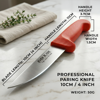 Colour coded red kitchen knife for raw meat preparation
