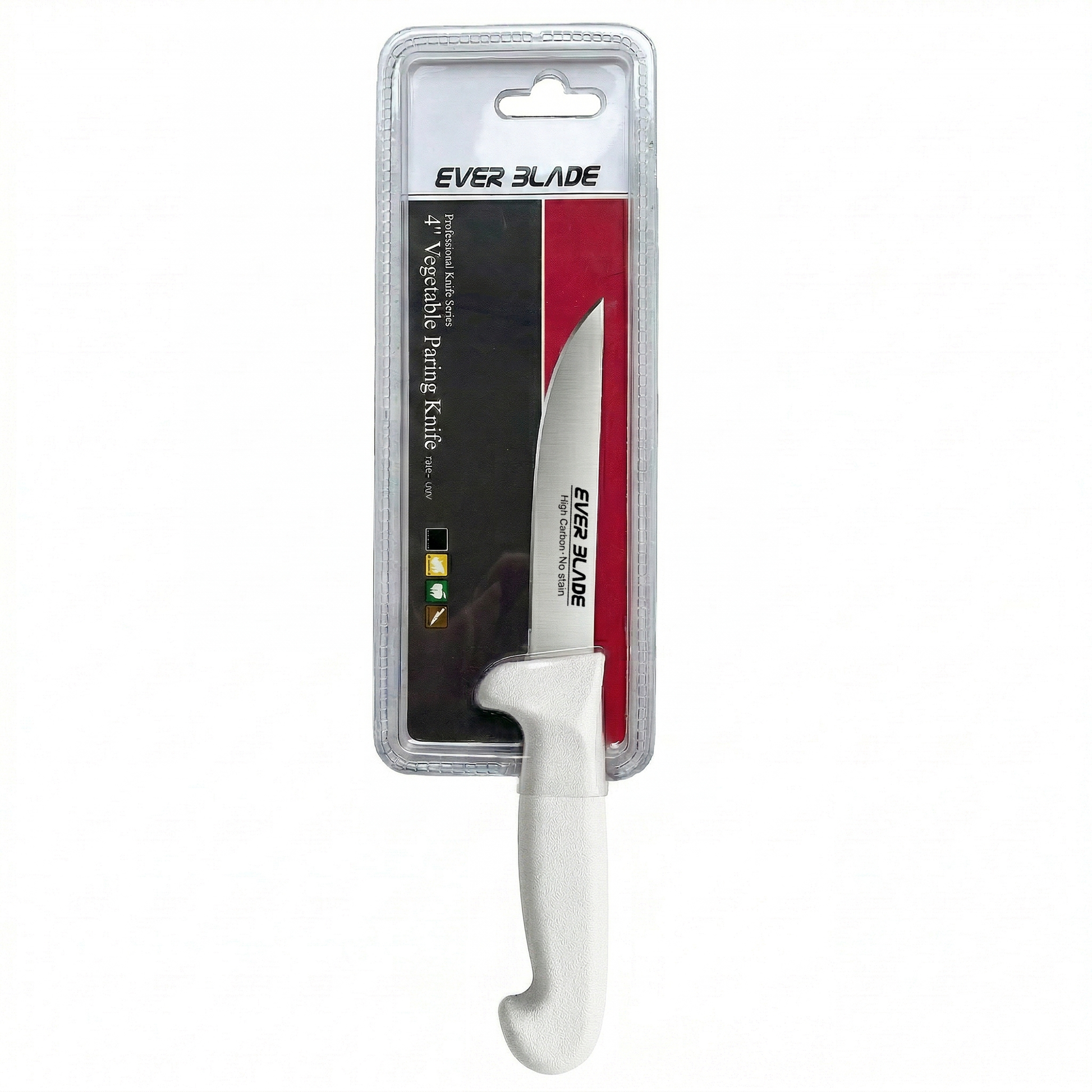 White handled paring knife with non slip grip for safe use
