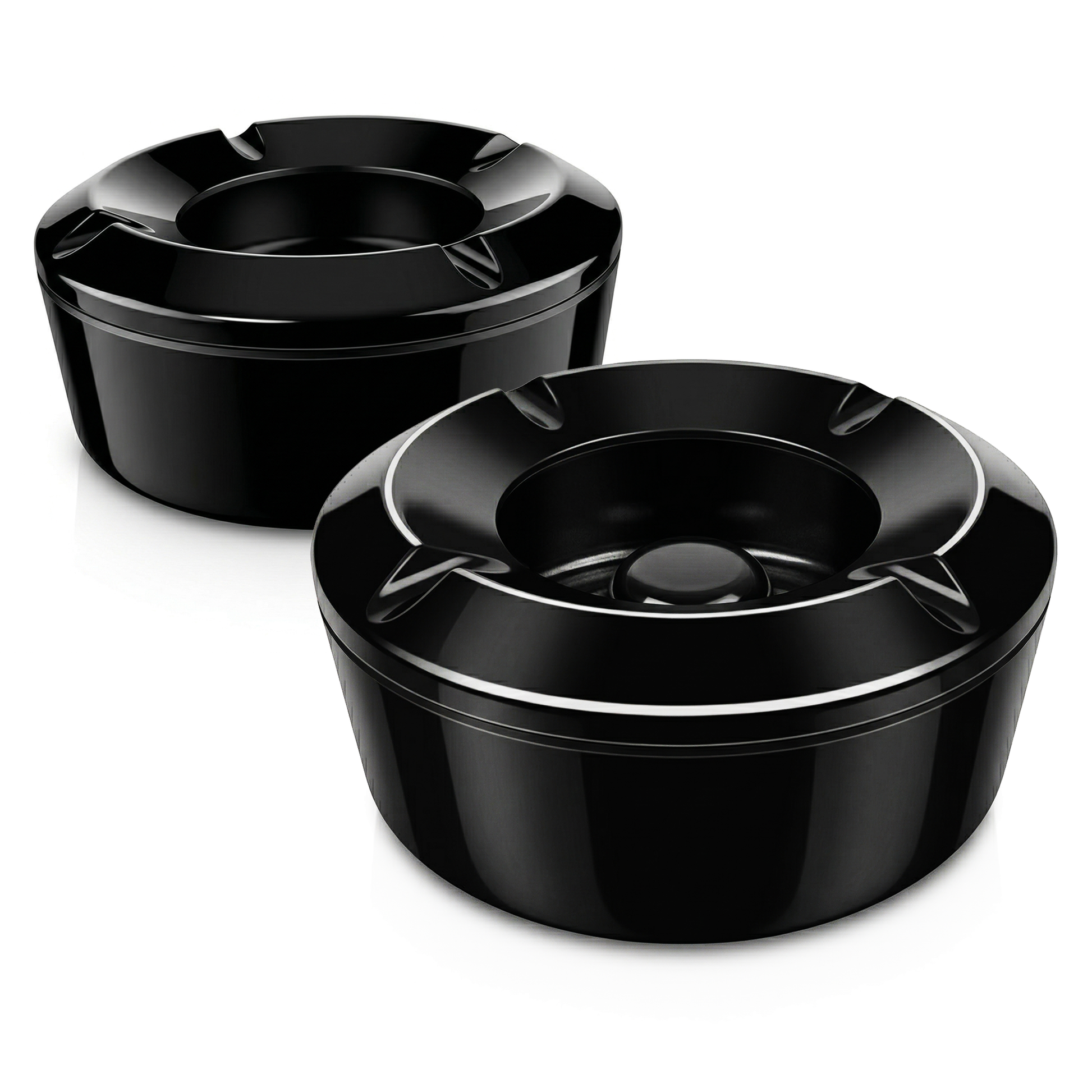 windproof black melamine ashtray with lid outdoor use uk