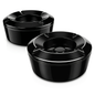 windproof black melamine ashtray with lid outdoor use uk