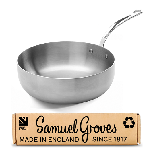 Samuel Groves - Classic Stainless Steel Tri-Ply Chef's Pan, 26cm - Lifetime Guarantee