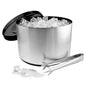 10 Litre Ice Bucket with Lid & Ice Tongs – Brushed Aluminium Effect Plastic Ice Bucket for Parties, BBQs, Home Bars & Pubs