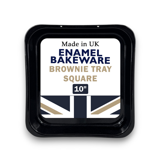 25cm Vitreous Enamel Brownie Cake Tin – Square – Great British Bakeware - Premium Kitchen from Chabrias Ltd - Just £8.99! Shop now at Chabrias Ltd
