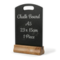 A5 chalkboard table sign with wooden stand for cafes restaurants and bars