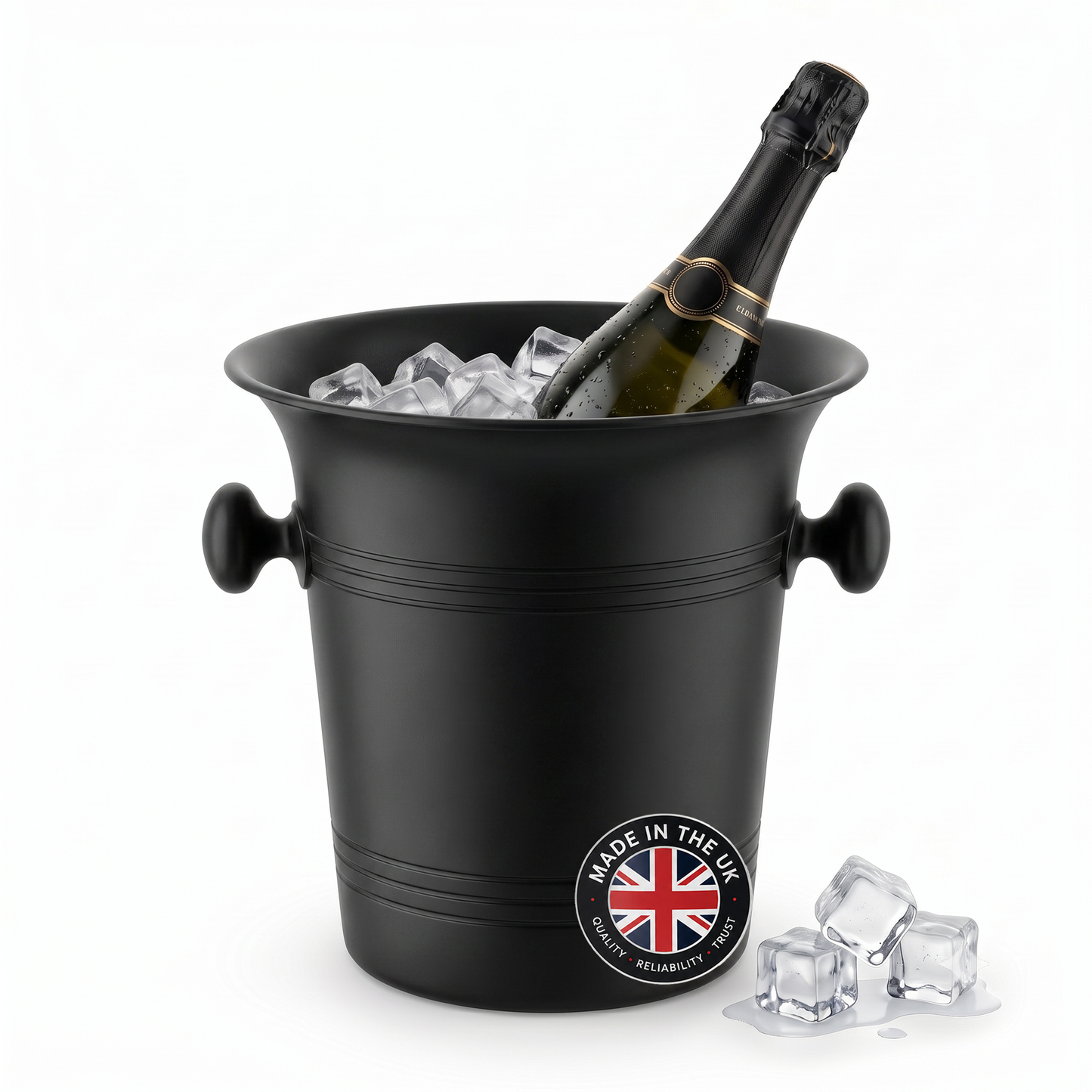 Matte black 3.5 litre wine cooler on a white background