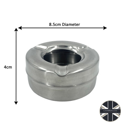 Windproof Ashtray Stainless Steel 10cm, (2 pack) - Premium Kitchen from Chabrias Ltd - Just £9.99! Shop now at Chabrias Ltd