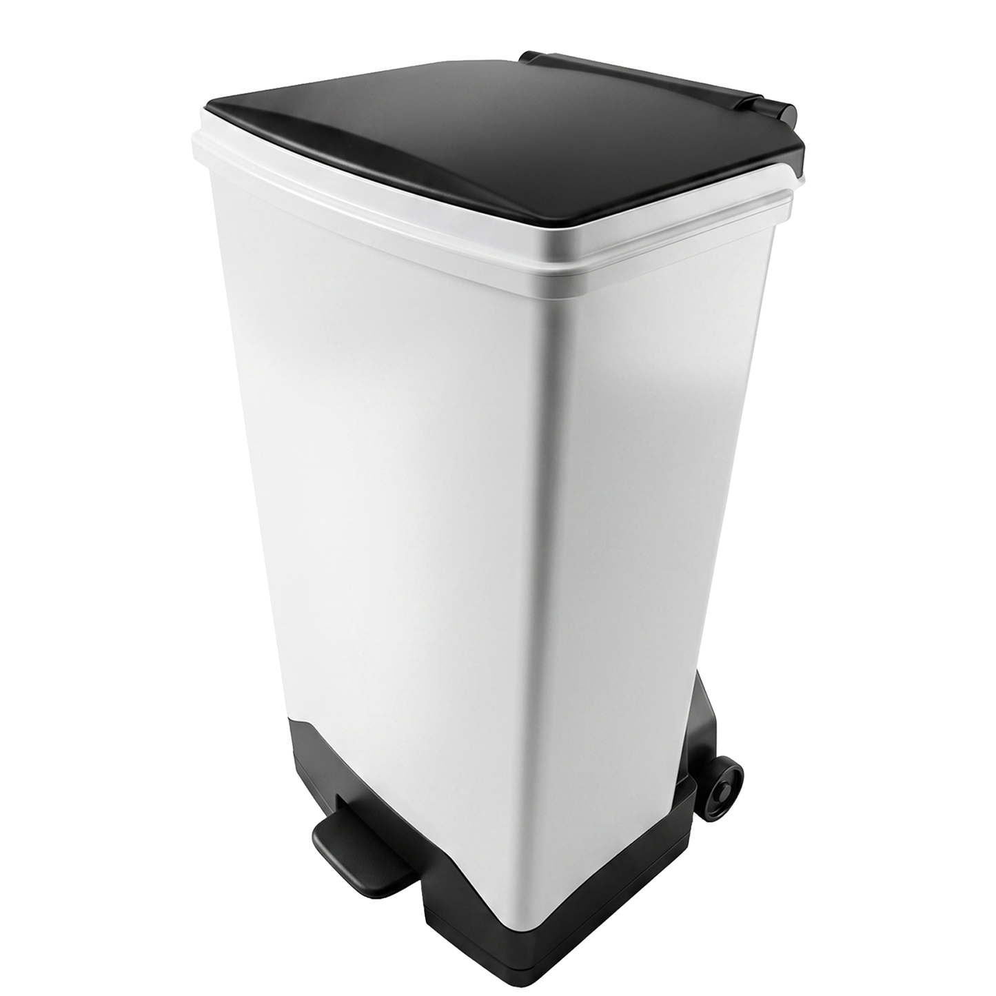 Black lid 70 litre fire retardant waste sack holder for UK business waste management
