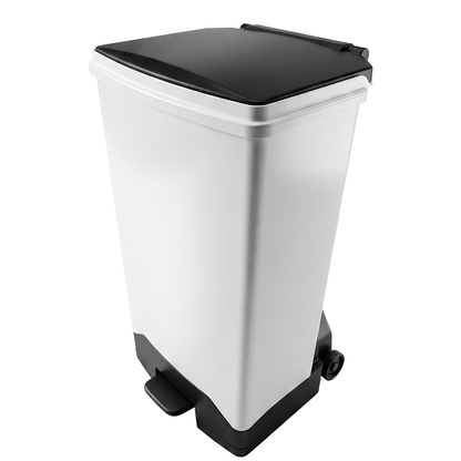 Black lid 70 litre fire retardant waste sack holder for UK business waste management