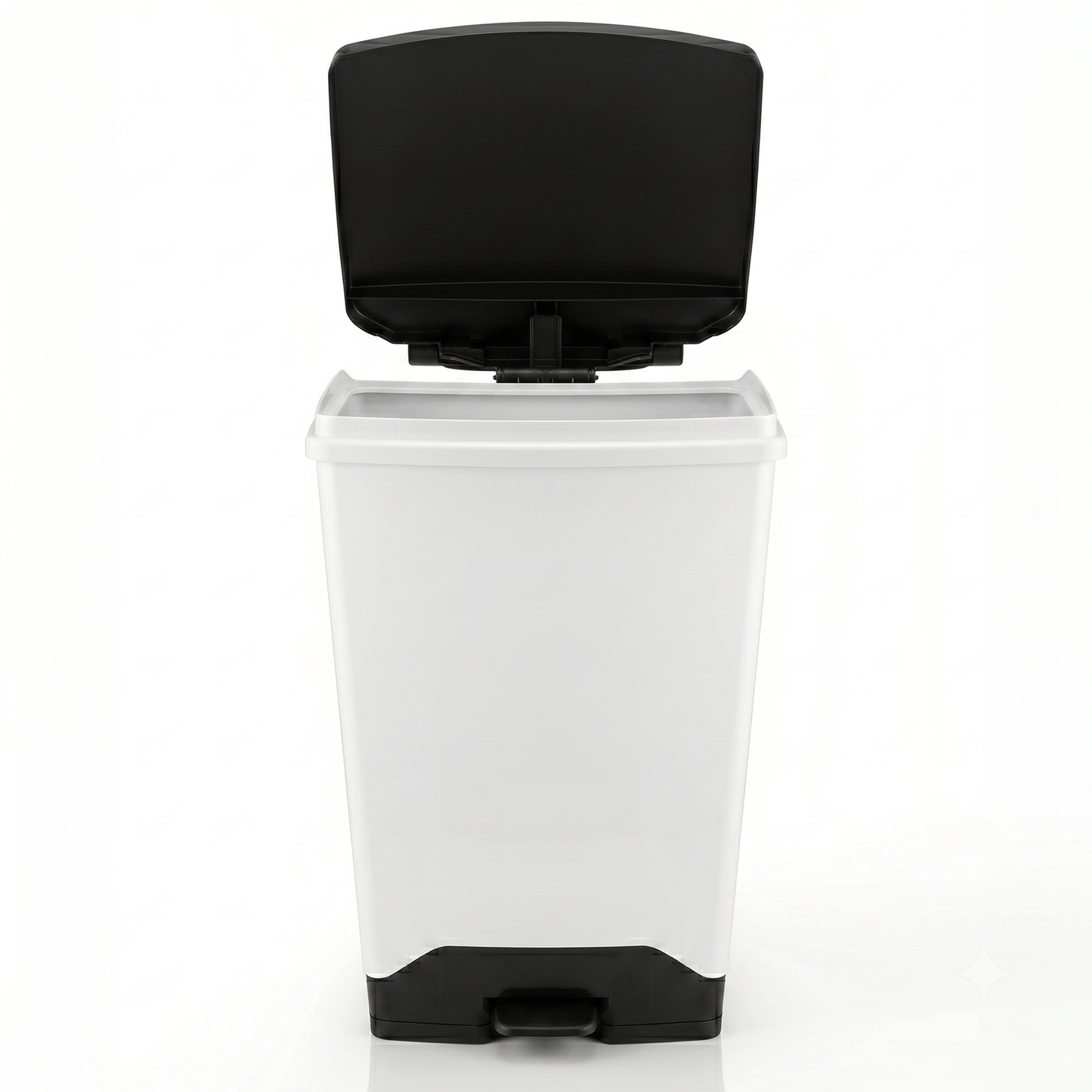 70L fire retardant plastic sack holder bin with black lid for offices and workplaces