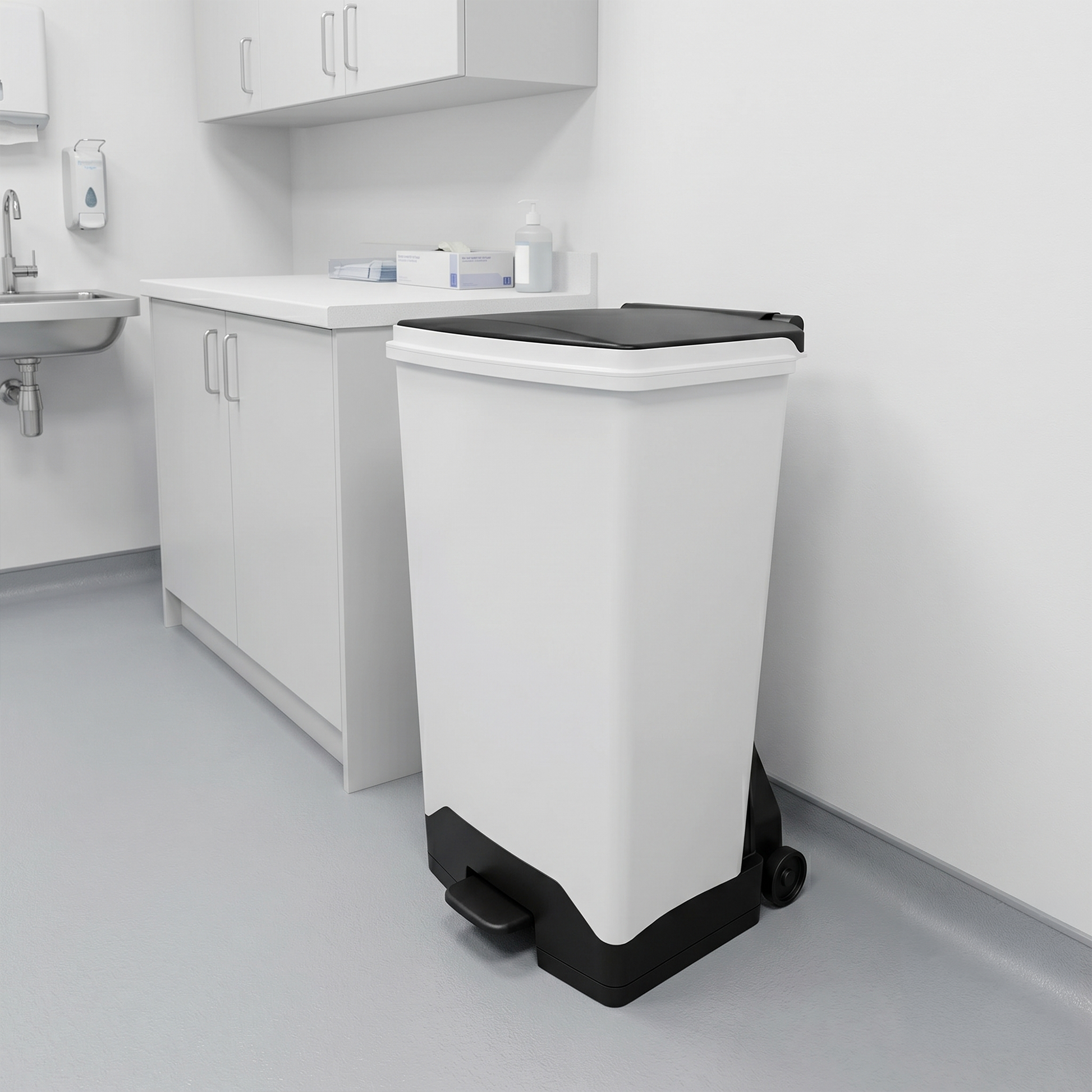 70 litre black lid waste sack holder bin for workplace recycling and general rubbish