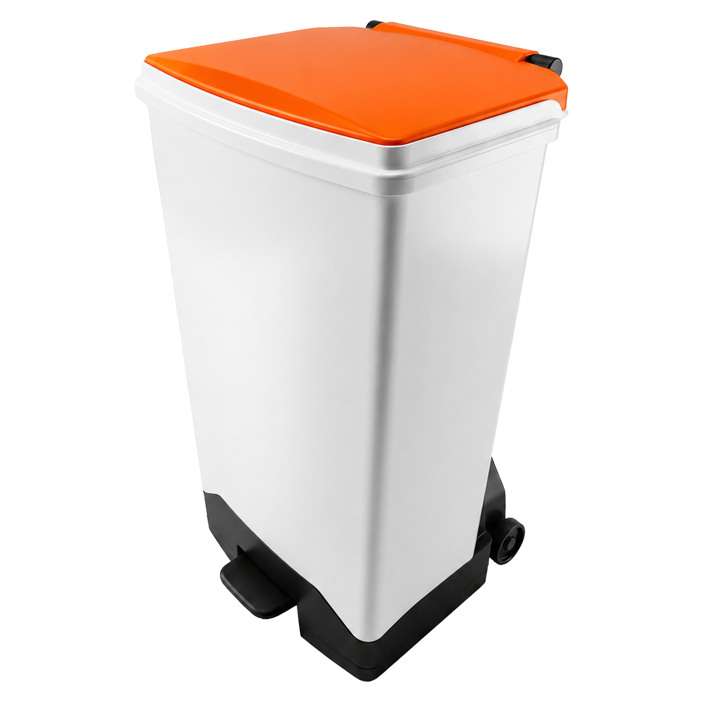 Orange lid 70L fire retardant sack holder for hospitals, clinics and care homes