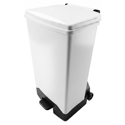 White lid 70L healthcare waste sack holder for hospitals, clinics and care homes