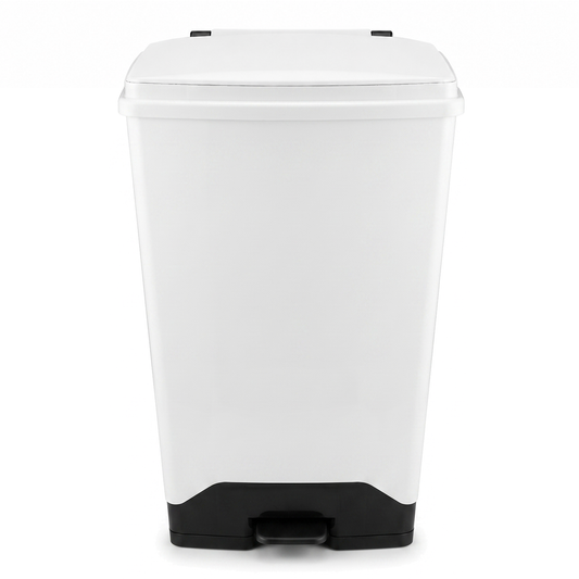 70 litre fire retardant plastic sack holder with white lid for general waste disposal
