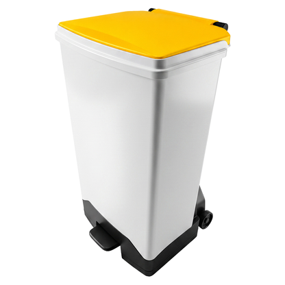 70 Litre Fire Retardant Plastic Sack Holder with Yellow Lid for NHS Healthcare Waste