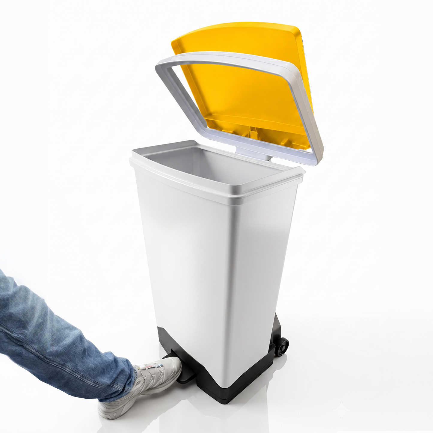 70 Litre Fire Retardant Plastic Sack Holder with Yellow Lid for NHS Healthcare Waste