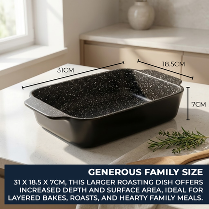 31 x 19 x 7cm roasting dish dimension graphic