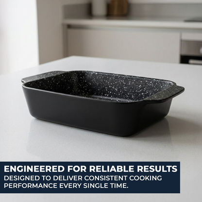 30cm Deep Ceramic Roasting Dish - 3.4L Medium Rectangular Non-Stick Oven Dish