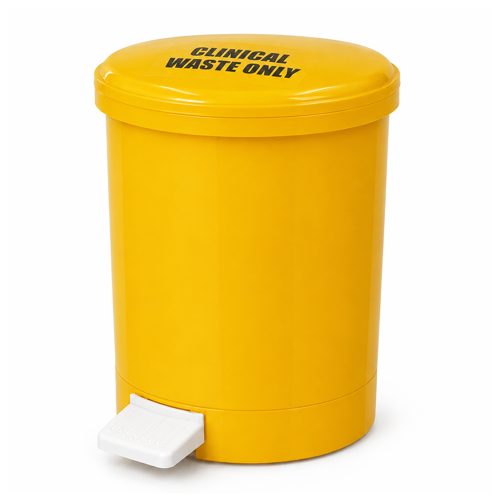 12 litre yellow clinical waste pedal bin with removable inner bucket