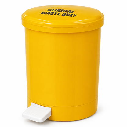 Six 20L medical waste pedal bins for healthcare and workplace use