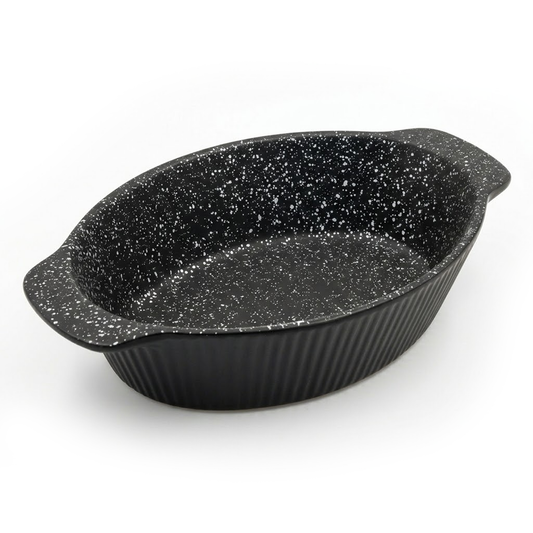 30cm Deep Ceramic Roasting Dish - 2L Medium Oval Non-Stick Oven Dish