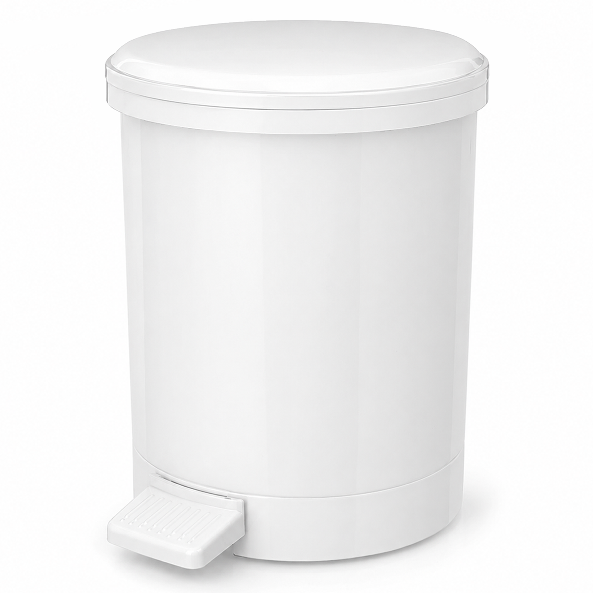 Chabrias 20L white bathroom pedal bin with lid and removable inner bucket for washrooms, offices and toilets