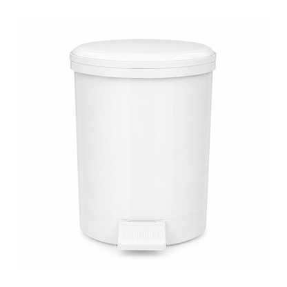 Pack of 6 white 20L pedal bins for hotels, guest houses, serviced apartments, Airbnb rentals and guest bathrooms