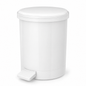 Chabrias 12L white bathroom pedal bin with lid and removable inner bucket for toilets, ensuites and washrooms