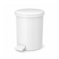 Chabrias 3L white bathroom pedal bin with lid and removable inner bucket for toilets, ensuites and cloakrooms