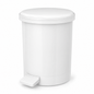 3 Litre White Plastic Pedal Bin with Removable Inner Bucket | Compact Bathroom, Toilet, Office & Bedroom Waste Bin