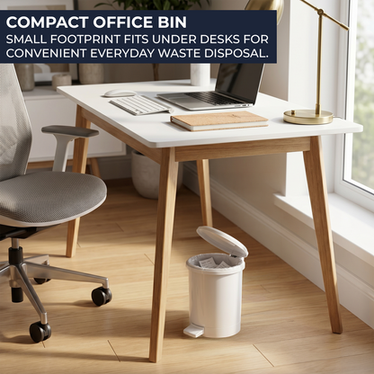 Rust-free plastic 3 litre pedal bins suitable for humid commercial washrooms, toilets and cloakrooms