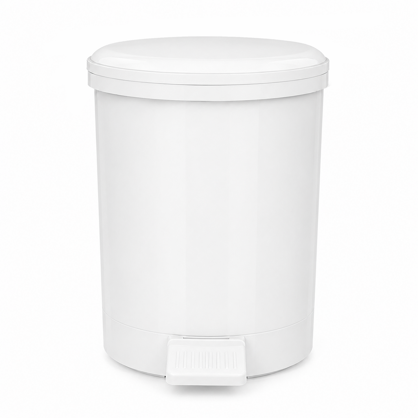 White 3L pedal bins for commercial bathroom waste disposal in offices, schools, clinics and hospitality settings