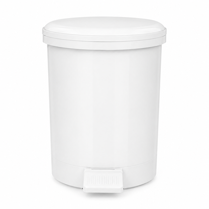 3 Litre White Plastic Pedal Bin with Removable Inner Bucket | Compact Bathroom, Toilet, Office & Bedroom Waste Bin