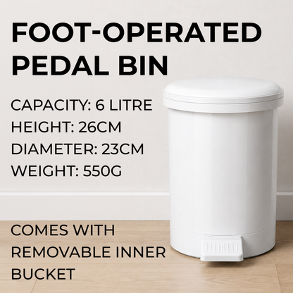 12 pack bathroom pedal bins with removable inner buckets for quick emptying, cleaning and facilities management