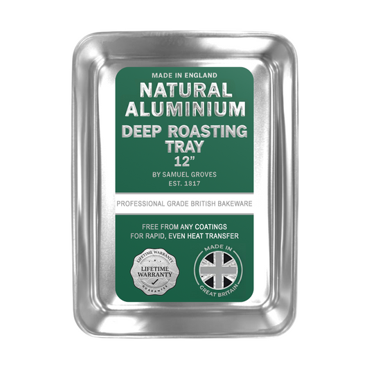 Samuel Groves Professional Aluminium Deep Roasting Tray - 12" - Made in England - Premium Kitchen from Chabrias Ltd - Just £13.99! Shop now at Chabrias Ltd